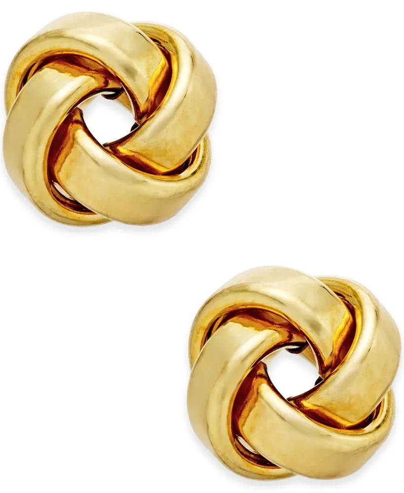 Italian Gold Love Knot Stud Earrings in 14k Gold or White Gold