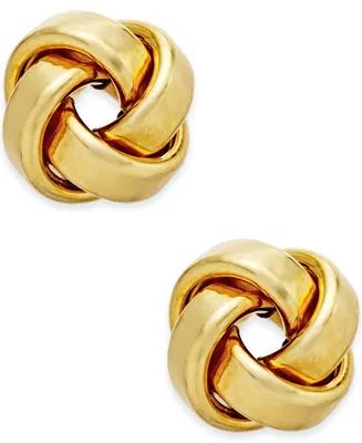 Italian Gold Love Knot Stud Earrings in 14k Gold or White Gold