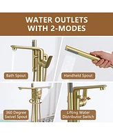 Casainc Single Handle Freestanding Bathtub Faucet with Diverter and Handshower
