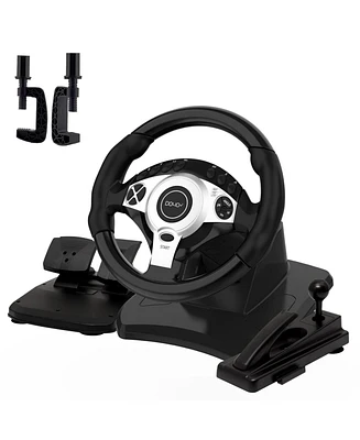 Nbcp Racing Wheel with 270/900° Rotation, Pc Steering Wheel with Pedals, Dual-Motor Vibration & Gear Shifter for Xbox Series X|S, Xbox One, PS4,