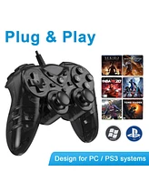 Nbcp Game Controller for Pc PS3,wired PS3 Controller for Windows 7/8 /8.1/10/ Laptop, Tv Box Usb Steam Gamepad joystick Joypad with Dual Vibration fee