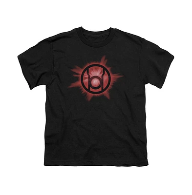Green Lantern Boys Red Glow Short Sleeve Juvenile Tee / T-Shirt