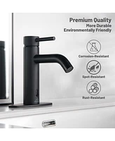 Casainc Single Handle Touchless Sensor Black Bathroom Sink Faucet