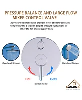 Casainc Rainfall Complete Shower System with 5-Setting Handheld and Rough Valve