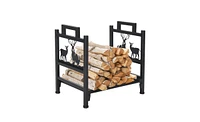 Slickblue Single Layer Firewood Holder with Unique Animal Pattern Stylish Log Storage Solution