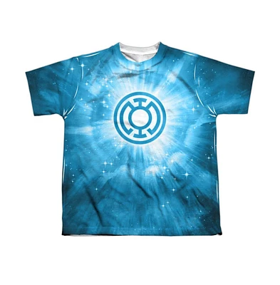Green Lantern Boys Blue Energy Short Sleeve Poly Crew Tee / T-Shirt