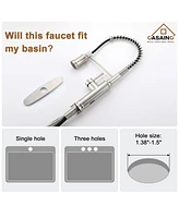 Casainc Pull Down Sprayer Kitchen Faucet with Infrared Sensor Induction Function and Deck Plate