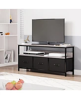 gaomon TrailBlaze Dresser Tv Stand for Bedroom, 47.2" Tv Console with 3 Drawers Entertainment Center with Open Shelf Modern Television Table Center Me