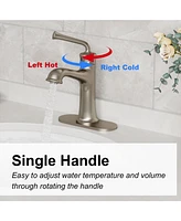 Casainc Single Hole Faucet Single-handle Bathroom Faucet with Drain Assembly