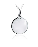 Bling Jewelry Spiritual Christian Eternal Circle Cross Pendant Necklace in Sterling Silver