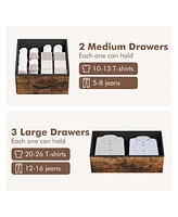 gaomon 5-Drawer Fabric Dresser for Bedroom,Spacious Fabric Organizer Unit with Sturdy Metal Frame