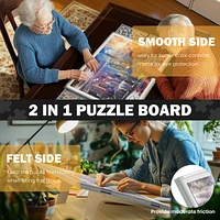 Ropoda 1500 Pieces 35"x26" Portable Jigsaw Puzzle Board, Double-Sided Rotating Plastic Puzzle Board with Drawers and Cover