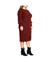 City Chic Plus Size Saskia Rib Dress