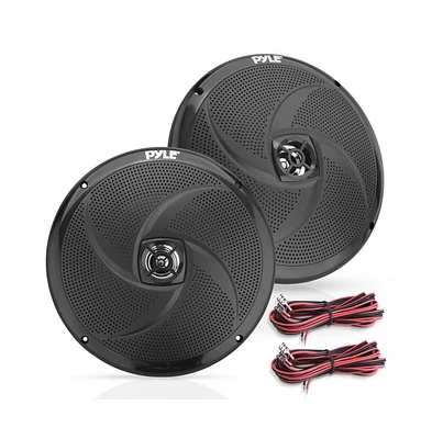 Pyle Dual 8" Waterproof Marine Speakers - 2-Way Full Range Stereo Sound, 160W (Black)