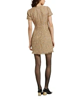 Mac Duggal Women's Boucle Short Sleeve Mini Dress With Pockets