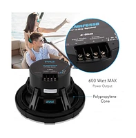 Pyle 6.5" Waterproof Rated Marine Speakers with Wireless Rf Streaming Support (Supplemental Speakers for Model: 'PLMRF65MB')