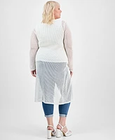Madden Girl Trendy Plus Mesh Tie-Front Duster