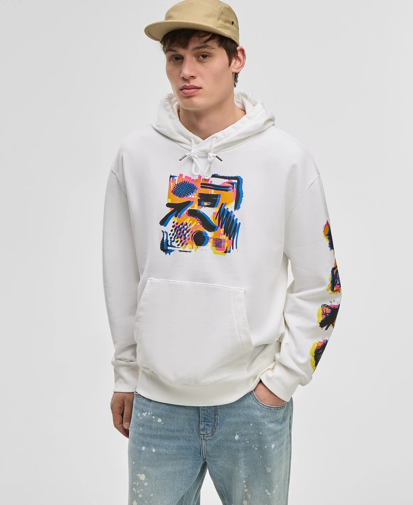 Mode of One Men's Long-Sleeve Fleece Cotton Screen-Print Hoodie, Exclusively at Macy's