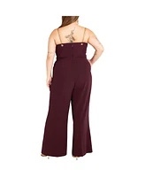 City Chic Plus Ann Chain Sleeveless Wide Leg Jumpsuit