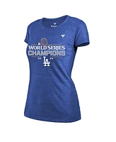 Fanatics Women's Royal Los Angeles Dodgers 2024 World Series Champions Locker Room Tri-Blend T-Shirt