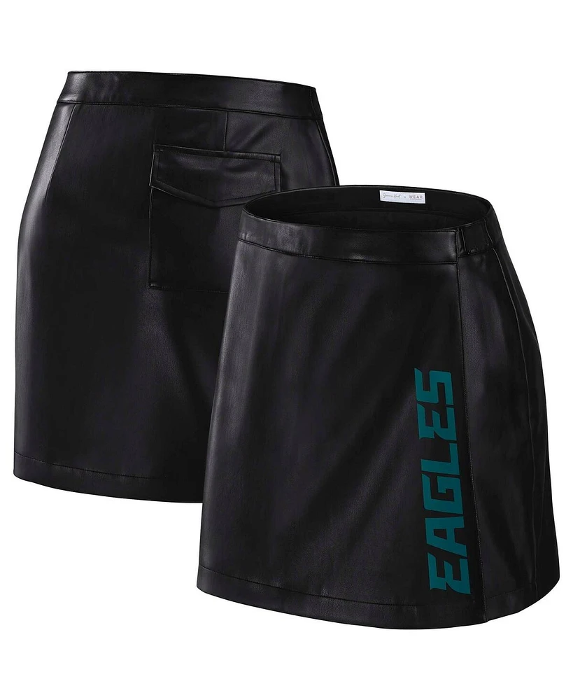 Wear by Erin Andrews x Gracie Hunt Women's Black Philadelphia Eagles Wrap Skirt