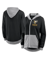 Logo Athletic Women's Black Pittsburgh Penguins Hit It French Terry Full-Zip Hoodie