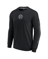 Fanatics Men's and Women's Black Pittsburgh Steelers Elements Strive Long Sleeve T-Shirt