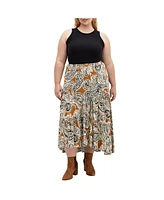 City Chic Plus Misha Print Skirt