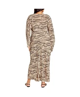 City Chic Plus Anthea Print Maxi Dress