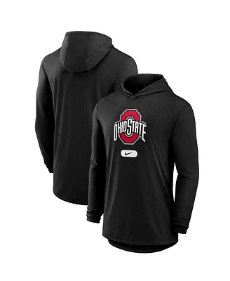 Nike Men's Black Ohio State Buckeyes Lightweight Performance Long Sleeve Hoodie T-Shirt