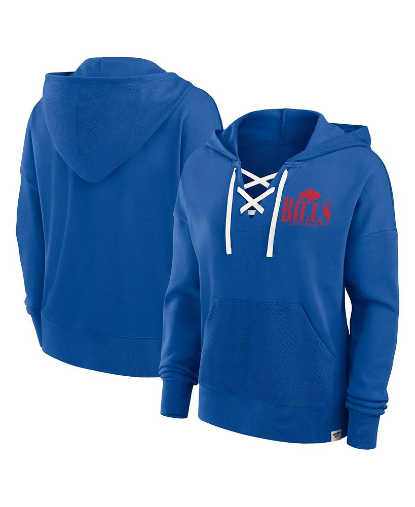 Fanatics Women's Royal Buffalo Bills Blitz Left Lace-Up Pullover Hoodie