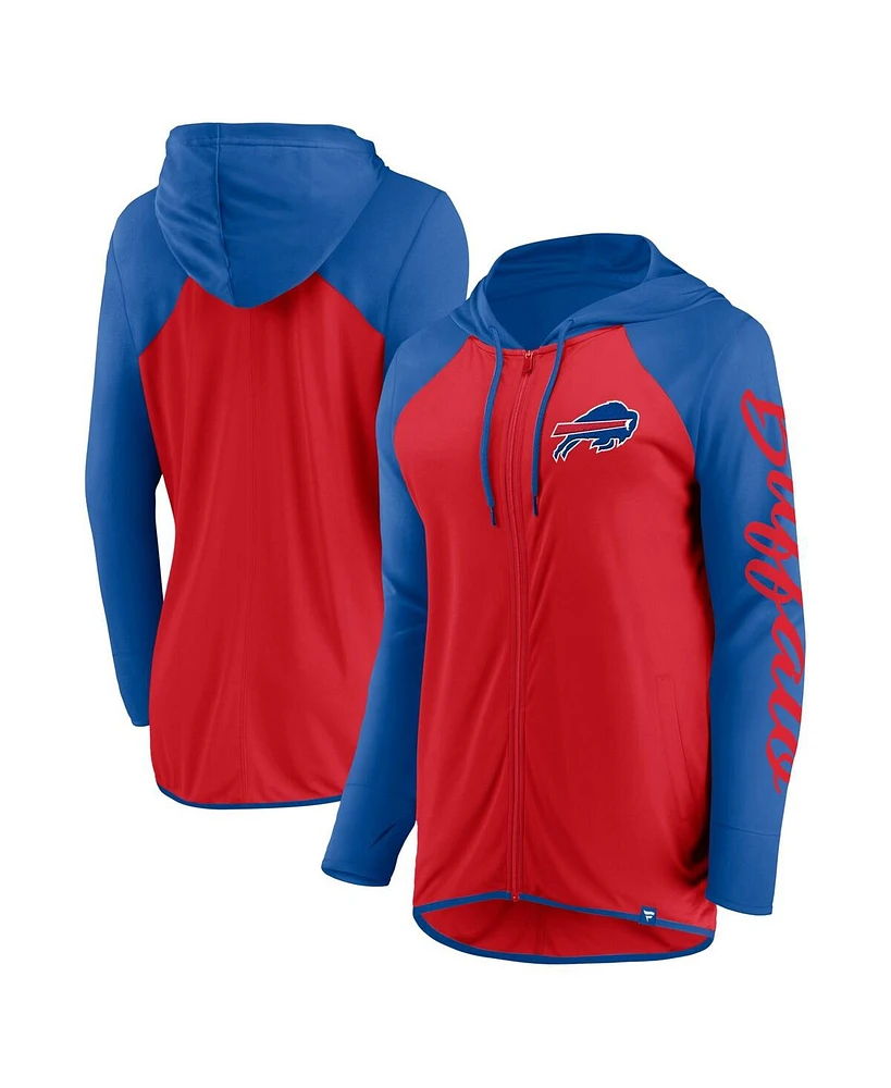 Fanatics Women's Red/Royal Buffalo Bills Script Full-Zip Hoodie