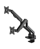 Manhattan Aluminum Gas Spring Dual Monitor Desk Mount with 8-in-1 Docking Station