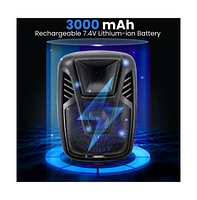 Pyle 15" Portable Wireless Bluetooth Pa Speaker System with Led Light, Remote & Microphone