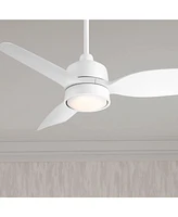 Casa Vieja 36" Verdin Modern Indoor Outdoor Ceiling Fan 3 Blade Led Light Remote Control Matte White Finish Blades Bedroom Patio Living Room Kitchen P