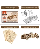 Robotime 3D Wooden Puzzle for Adults- Car Model Kits, 7.44"3.15"2.36"