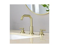 Casainc Widespread 2 Handle Mid-Arc Bathroom Faucet