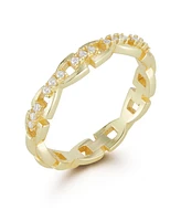 Rachel Zoe 14K Gold Plated Sterling Silver Link Band Ring