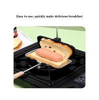 gaomon Sandwich Maker, Double-Sided Hot Dog Toaster, Nonstick Sandwich Skillet With Removable Handle, Sandwich Baking Pan For Breakfast Pancakes Omele