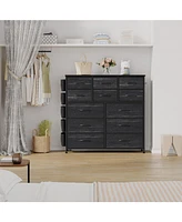 gaomon 12 Dresser for Bedroom, Tall Fabric Storage Livingroom Entryway, Dressers & Chests of Drawers with Sturdy Metal Frame, Wood Tableto