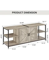 gaomon Industrial TV Stand for Tvs Up to 75", Modern Entertainment Center with Storage Cabinet and Open Shelves, Console Living Room, Bedroom