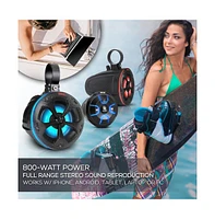 Pyle 4 Waterproof Off-Road Rgb Speakers with Amplified Bluetooth Receiver, 800W