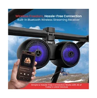 Pyle 6.5'' Marine Bluetooth Wakeboard Speaker System with Led Lights, 200W