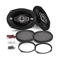 Pyle 7'' x 10'' Four-Way Quadriaxial Car Speakers, 500W, Black (Pair)