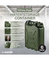 Scepter Bpa Durable 5 Gallon 20 Liter Portable Water Storage Container, (6 Pack)