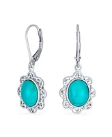 Bling Jewelry Boho Filigree Blue Natural Turquoise Dangle Earrings in Sterling Silver