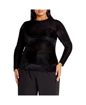 City Chic Plus Sienna Zebra Top