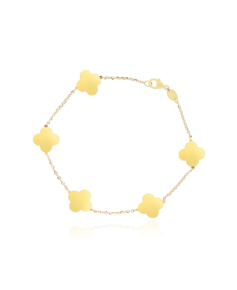 The Lovery Small Gold Clover Bracelet 14K Gold