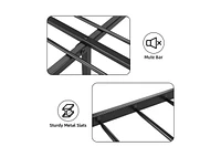 gaomon King Size Bed Frame with Headboard, Industrial Platform King Bed Frame with 14 Strong Metal Slats Support, 11'' Under-Bed Storage, No Noise