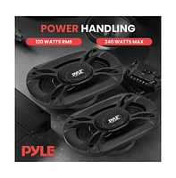 Pyle 4'' x 6'' Three-Way Triaxial Car Speaker System, 240W, Black (Pair)